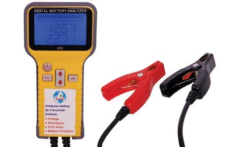FREE DELIVERY Q2120 - Digital Battery Analyser Tester 300 - 900 CCA Detects and analyses battery voltage, cold cranking amperes (CCA), resistance (mΩ) and battery cell condition.